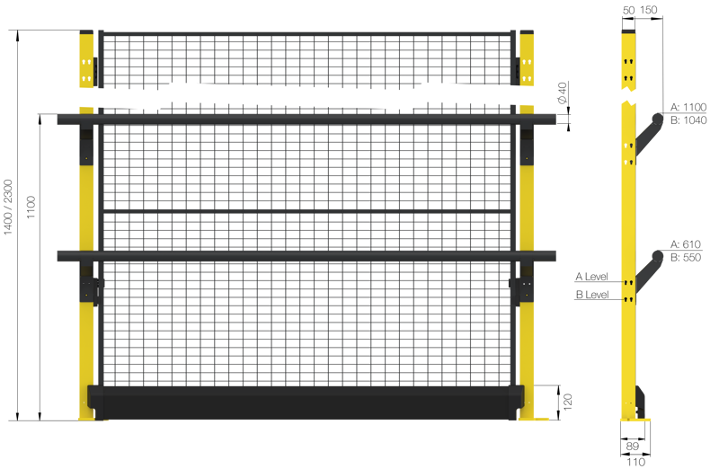 高さ 2300 mm パネル無し