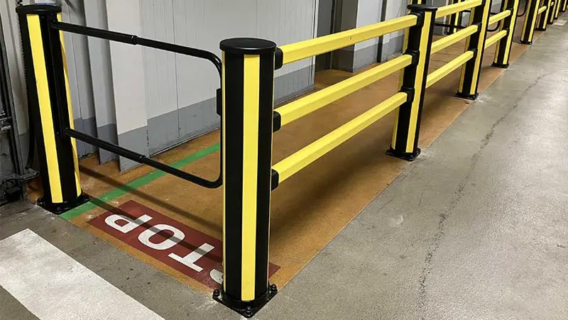 pedestrian gate for impact protection