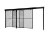 Double sliding door with 2-step rail