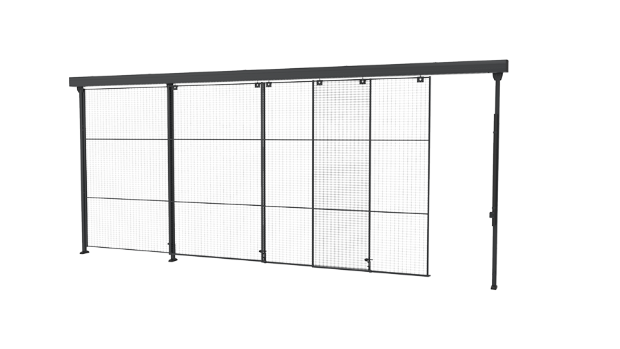 3段レール付きトリプルスライドドア